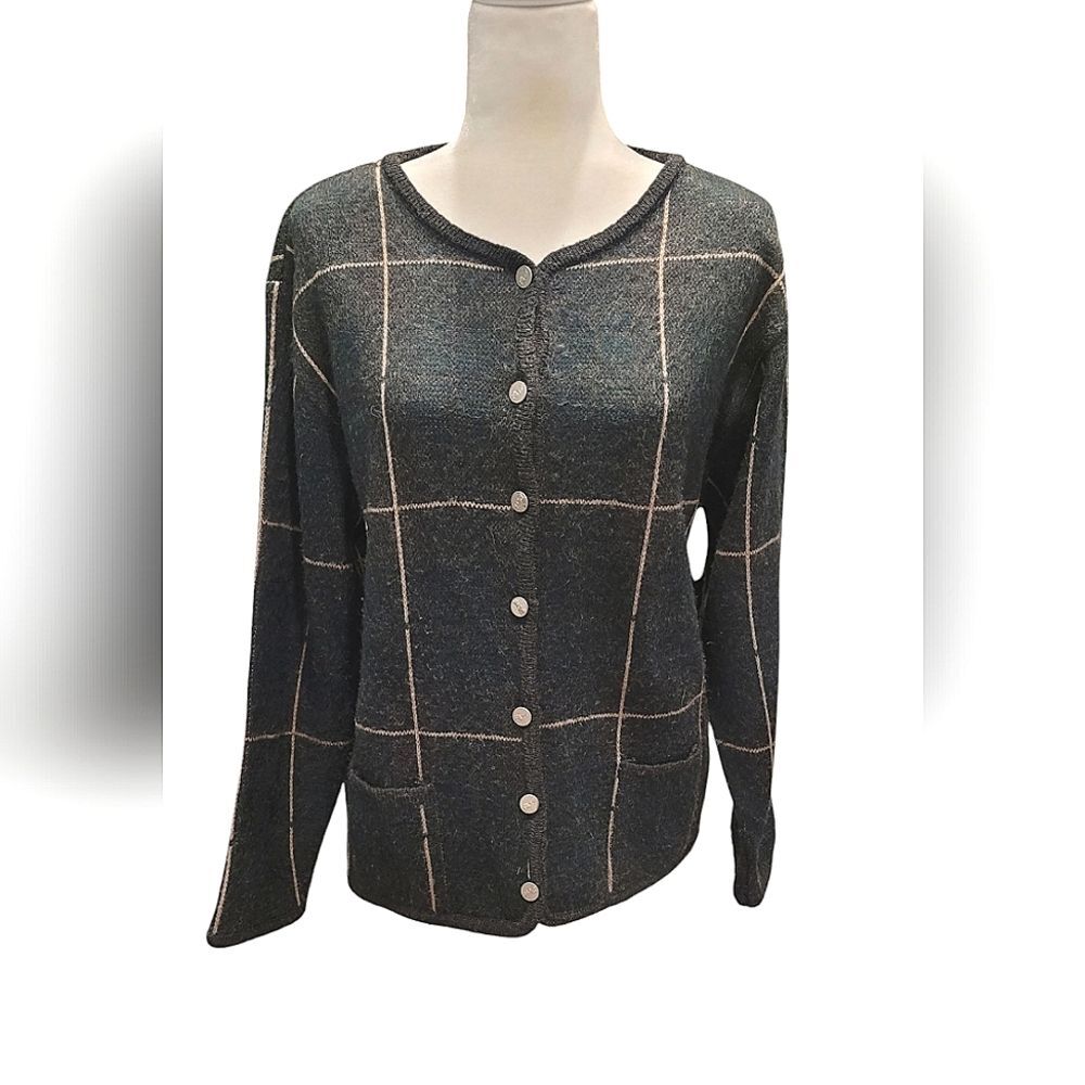 Tally Ho Vintage Plaid Cardigan Sweater